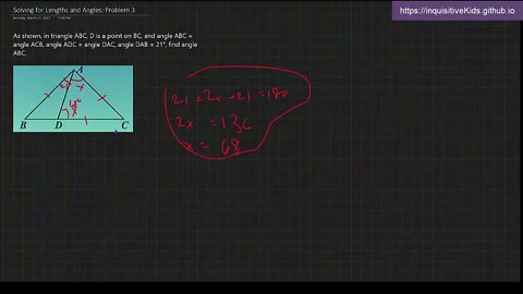 Solving for Lengths and Angles: Problem 3