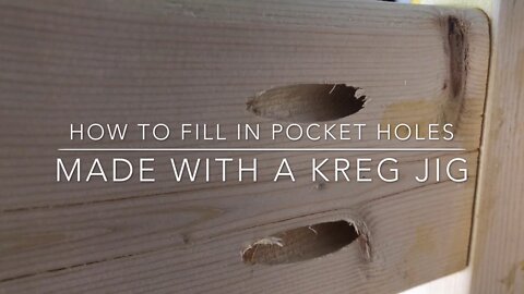 How to Fill In Pocket Holes made with a Kreg Jig