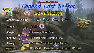 Destiny 2 Legend Lost Sector: EDZ - The Quarry on my Strand Titan 2-1-24