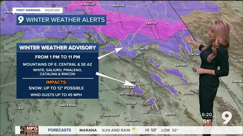 A winter storm will bring wind, rain, and snow