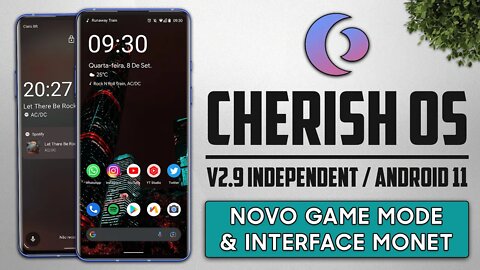 CherishOS ROM v2.9 | Android 11 | NOVO GAME MODE, LYRICS NA BARRA DE STATUS E INTERFACE MONET!