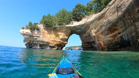 Kayaking at The Pictured Rocks in Michigan