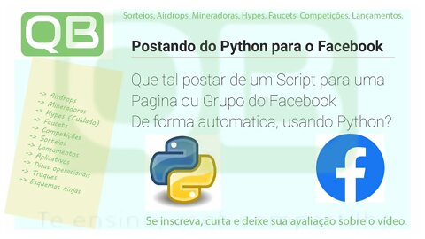 #Dica - #Python #Facebook - #AutoPost - Primeiro Script - Part 1 - #passiveincome