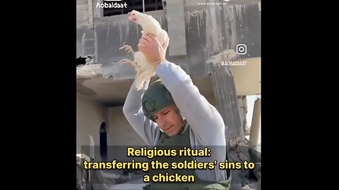 Jewish 'Religious' RITUAL transferring the soldier's sins to the chicken then killing it