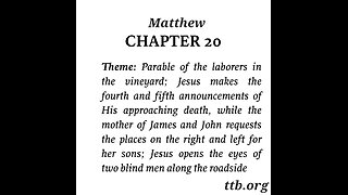 Matthew Chapter 20 (Bible Study)