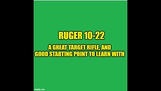 ruger 10-22 a great target rifle and a good starting point to learn with