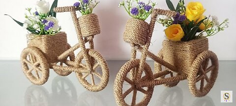 Jute Thread cycle Idea (Home Decoration Idea)