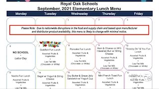 Royal Oak Public Schools taking heat from parents over lunch menu for elementary students