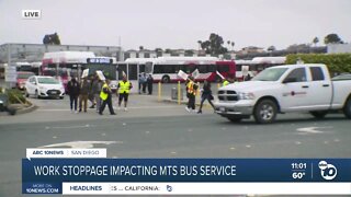 Bus drivers' work stoppage causes problems for MTS commuters in South Bay