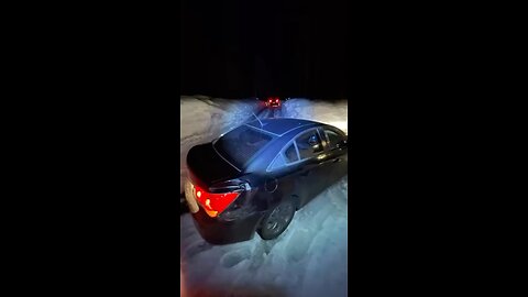 Chevy Cruze gets STUCK IN SOMEONES ICY DRIVEWAY!