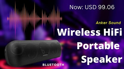 Anker Sound core Motion+ Bluetooth Speaker, Extended Bass and Treble, Wireless HiFi Portable Speaker