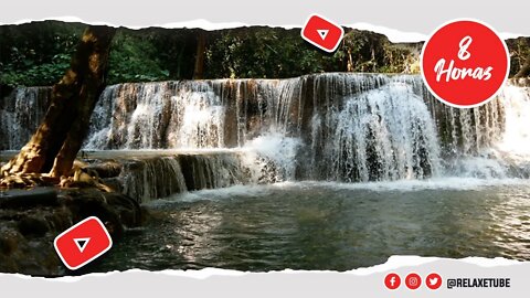 🎧 RUÍDO MÉDIO DE CACHOEIRA IDEAL PARA ALIVIAR O ESTRESSE E A ANSIEDADE 🍃 SONS DA NATUREZA 🕒 8 HORAS