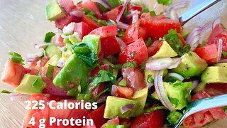 Healthy Tomato Avocado Onion Salad with Lime Dressing