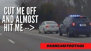 Crazy Driver Almost Hits Me ***CAUGHT ON DASHCAM***