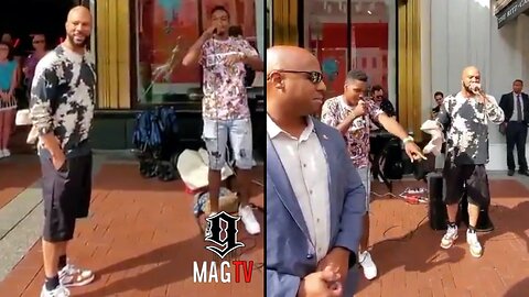 Common Gets Passed The Mic & Freestyles With Street Performer! 🎤