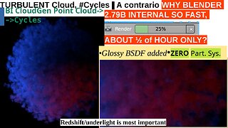 TURBULENT Cloud, #Cycles❚A contrario WHY BLENDER 2.79B INTERNAL SO FAST, ABOUT ½ of HOUR ONLY?