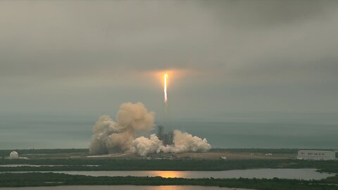 Liftoff in UHD of SpaceX Falcon 9 on CRS-10 Mission