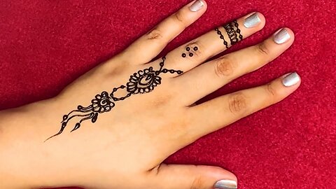 Finger henna design _ simple henna design _ easy back hand henna design