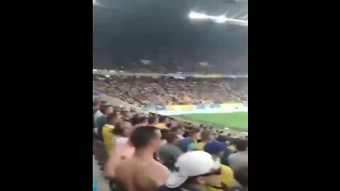 Nazi salute by Ukrainian soccer fans, that culture is FCUKED UP.