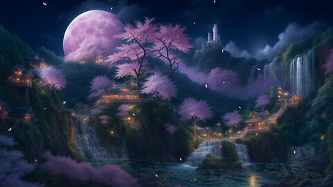 Cherry Blossom Village Retreat: Soothing Flute Music for Deep Sleep and Stress Relief