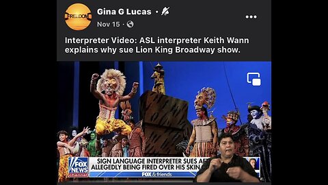 White ASL interpreter Keith Wann sues Lion King