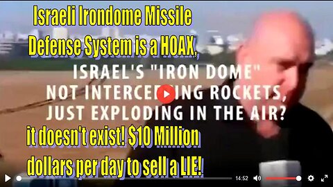$10 MILLION PER DAY TO PAY FOR ISRAEL'S FAKE MISSILE DEFENSE SYSTEM [2023] - (VIDEO)