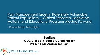Patient Reaction & Needed Changes: CDC Clinical Guidelines for Prescribing Opioids