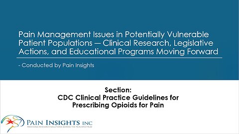 Patient Reaction & Needed Changes: CDC Clinical Guidelines for Prescribing Opioids