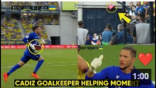Cadiz Goalkeeper sprints across pitch with defibrillator as fan suffers cardiac arrest