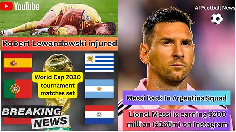 Lionel Messi Back In Argentina Squad | Messi Instagram Earning Revealed | Robert Lewandowski Injured