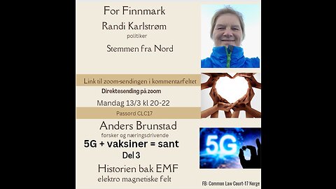 130323 ForFinnmark med politiker Randi Karlstrøm og tema 5G+Vaksine=Sant med Anders Brunstad