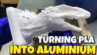 Turning PLA into Aluminium - Wall-Mounted T-Rex Head - Molten Metal - Home Furnace - Ingot Joe