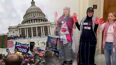 Democrat Code Pink Mostly Peaceful Protesters Allowed to Vandalize Halls of Congress by Throwing Paint as Peaceful J6ERS Sit in Jail