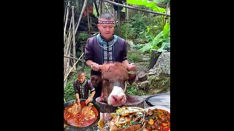 Chinese Boy Cooking Unique Food 🍲