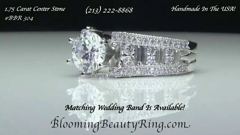 BBR 304 Unique Diamond Tipped Split Shank Engagement Ring Handmade In The USA