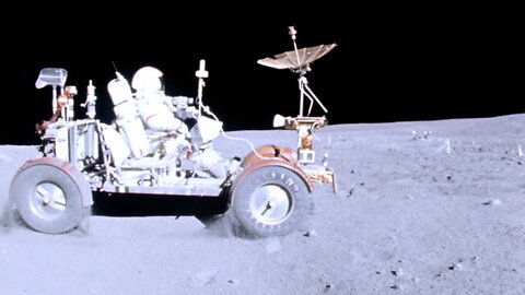 4K - Lunar rover vehicle on Moon - 1969