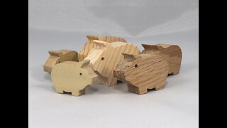 Handmade Wood Toy Pig Cutout from My itty Bitty Animal Collection