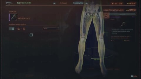 Cyberpunk 2077 - Conversão corporal completa - Instale ao menos um implante em cada sistema