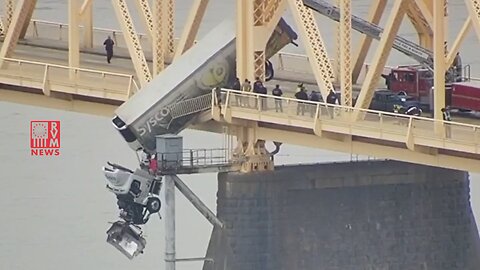 Intense & Heroic Rescue Of Semi-Truck Driver Dangling Off Of A Bridge