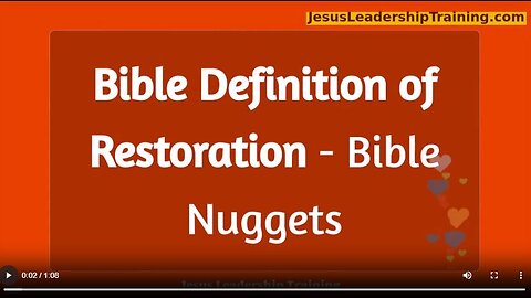 Bible Definition of Restoration