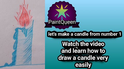 Candle drawing with number 1|Easy candle drawing|Number drawing