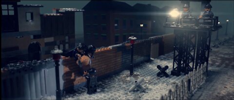 LEGO Berlin Wall Shooting scene from 'Bridge of Spies'