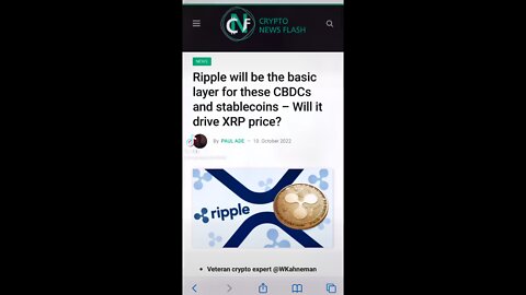 RIPPLE XRP AND CBDC’s