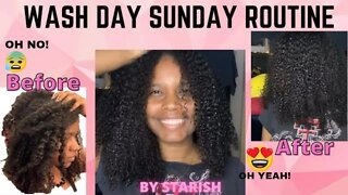 Wash Day Sunday Routine on Midback Natural 4C Hair