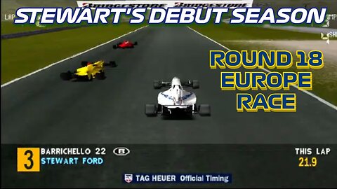 Stewart's Debut Season | Round 18: European Grand Prix Race | Formula 1 '97 (PS1)