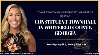 Congresswoman Marjorie Taylor Greene Town Hall In Whitefield County, Georgia 4/8/24