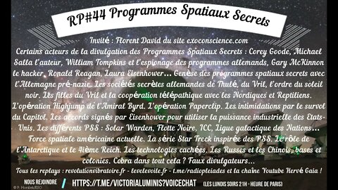 Radio Pléiades #44 - Programmes Spatiaux Secrets