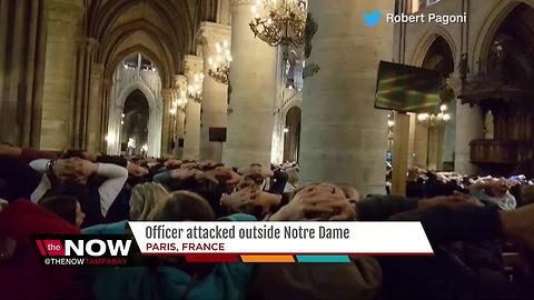 Officer attacked with hammer by Notre Dame Cathedral in Paris