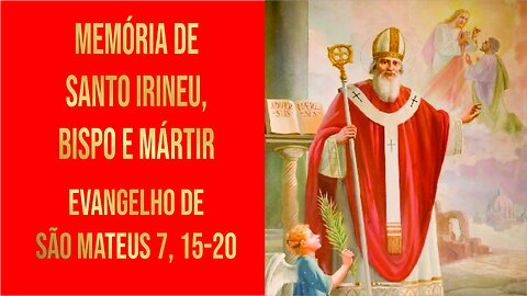 Evangelho da Memória de Santo Irineu, Bispo e Mártir Mt 7, 15-20