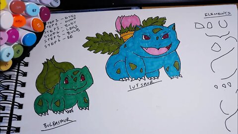 HOW TO DRAW POKEMON BULBASAUR EVOLUTIONS STEP BY STEP (EASY)